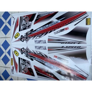 Tem rời sirius chữ tàu đỏ đen dán xe trắng tặng sét tem logo