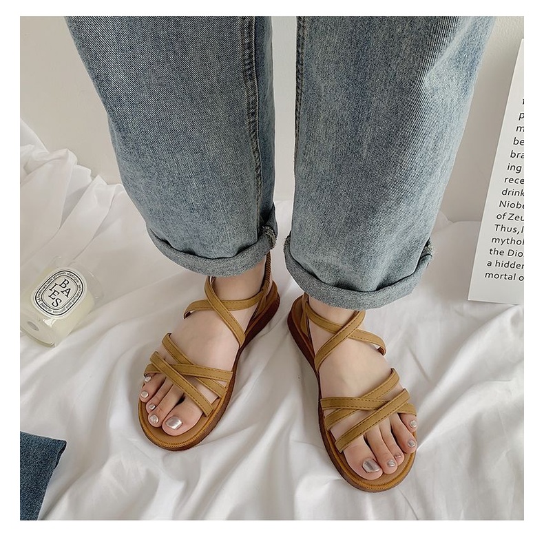 Xăng đan Đế Dày Mềm Mại Phong Cách Roman Cho Nữ Sinh