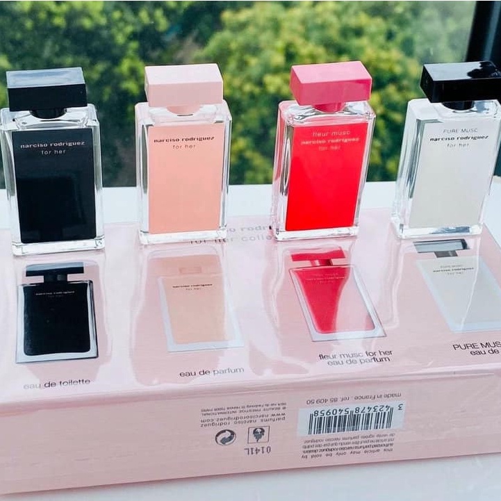 Bộ Set Nước Hoa Mini Narciso Rodriguez For Her 4 chai x 7.5ml Quyến Rũ.