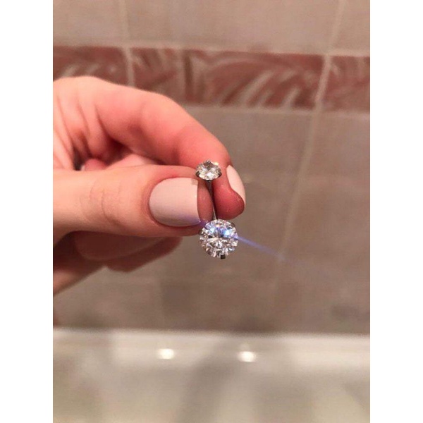 Khuyên rốn đá bling không han rỉ, chiều dài thân đeo ngắn 6 - 8 - 10mm