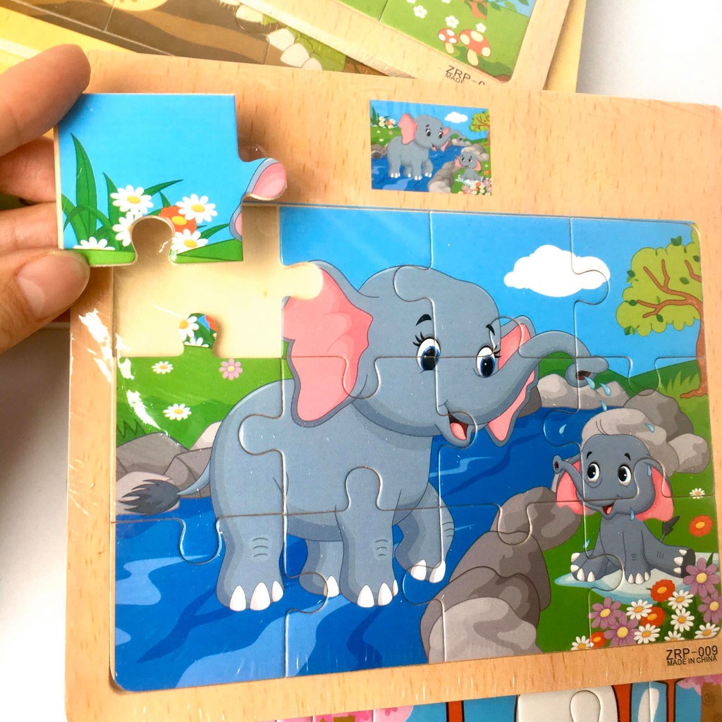 Đồ chơi xếp hình 12 mảnh ghép bằng gỗ nhiều mẫu chất lượng cao ETOYS