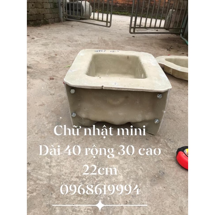 Khuôn chậu chữ nhật mini dài 39 rộng 29 cao 21cm nhựa composite