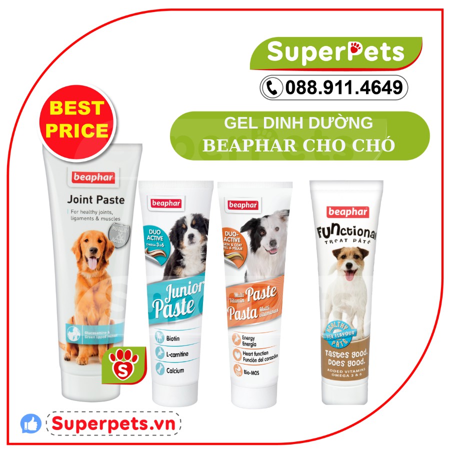 Gel Dinh Dưỡng Cho Chó Nutri gel Beaphar Chó Con, Chó Lớn, Vị Gan, Gel Bổ Xương Khớp Nhập Hà Lan SUPERPETS VIỆT NAM