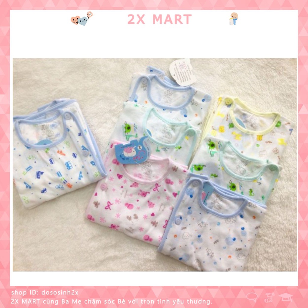 Áo dài tay sơ sinh trắng cotton mềm