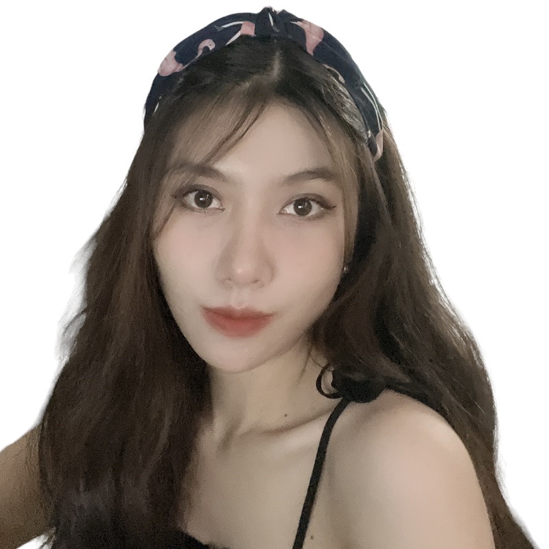 Cài tóc đơn giản nữ tính in hoa lá - Băng đô tóc nữ tính in hình hoa lá