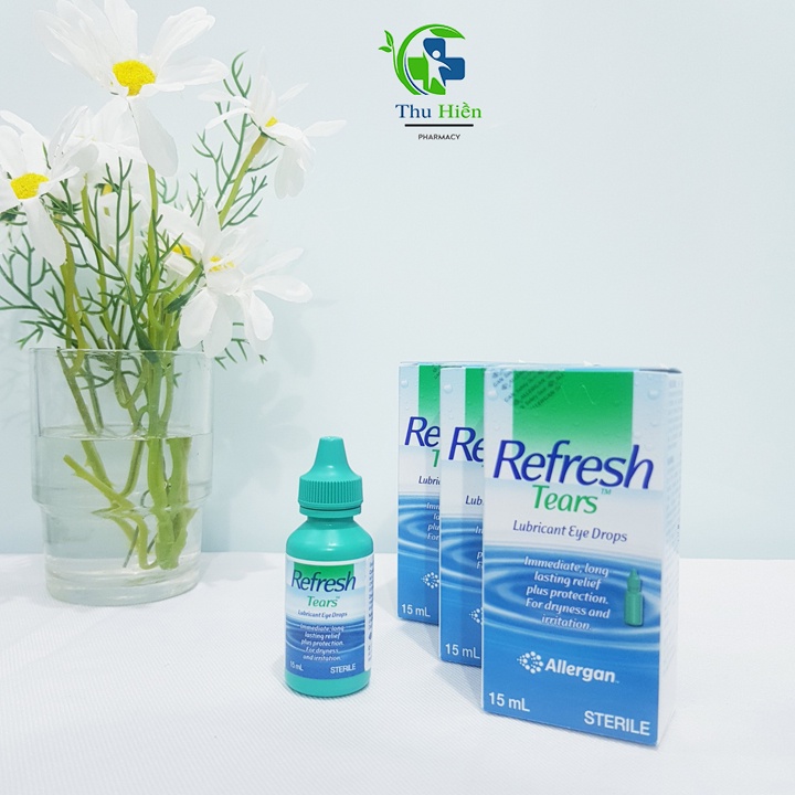 Nước mắt nhân tạo refresh tears, nước nhỏ mắt lens cận rohto giảm khô, mỏi mắt, mắt đỏ