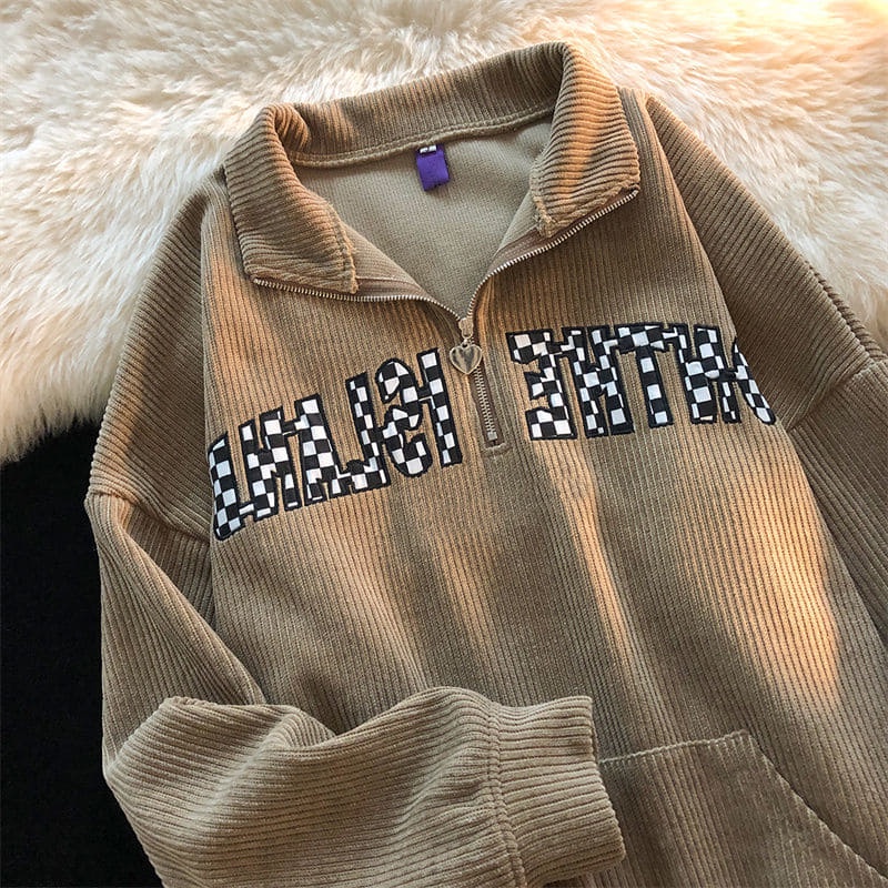 (Order) Áo polo nữ ulzzang mẫu mới hàng thu đông in chữ chất nhung gân cá tính old school (ảnh thật) | BigBuy360 - bigbuy360.vn