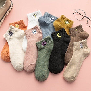 1 Đôi Tất Cotton Thêu Hình Thủy Thủ Mặt Trăng Đáng Yêu Dành Cho Nữ Sailor Moon