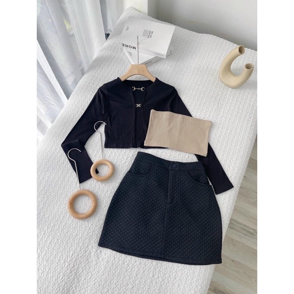 SET CVAY Ô KÈM ÁO Khoác Khoan Bra NUDE (Ảnh thật)