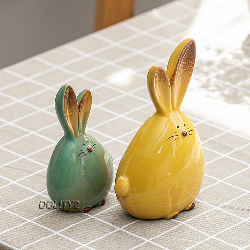 Set 2 tượng thỏ trang trí lễ phục sinh