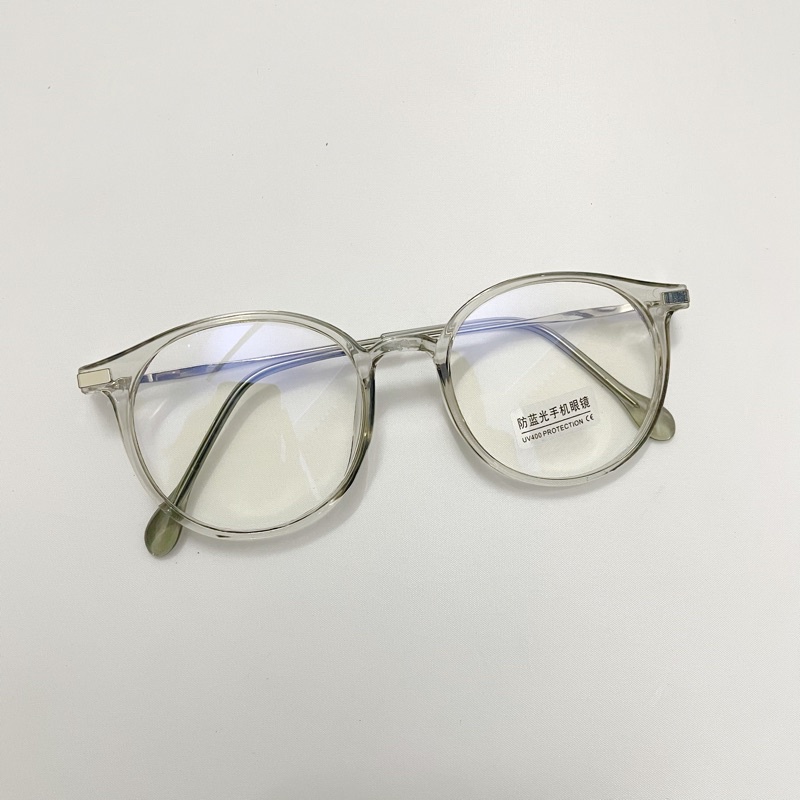 Kính gọng tròn basic nhựa phối kim loại 2054 Jolie eyewear chống ánh sáng xanh, UV400