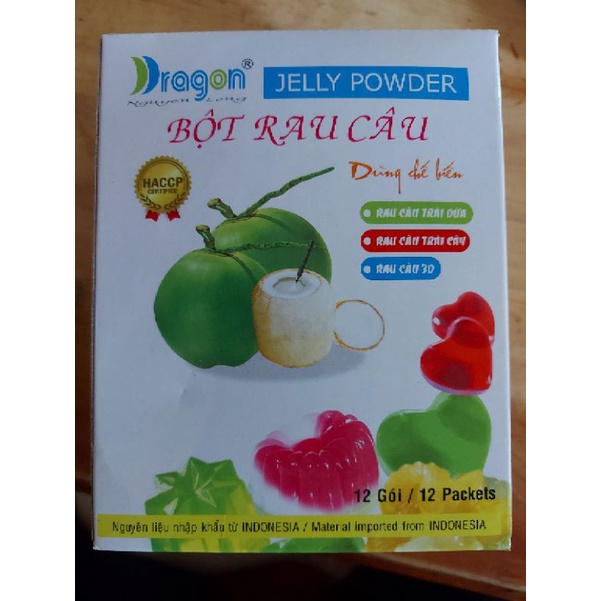 BỘT RAU CÂU CON CÁ DẺO Indonesia {12Gx 12 gói} chuyên dụng cho rau câu 3D. rau câu dừa