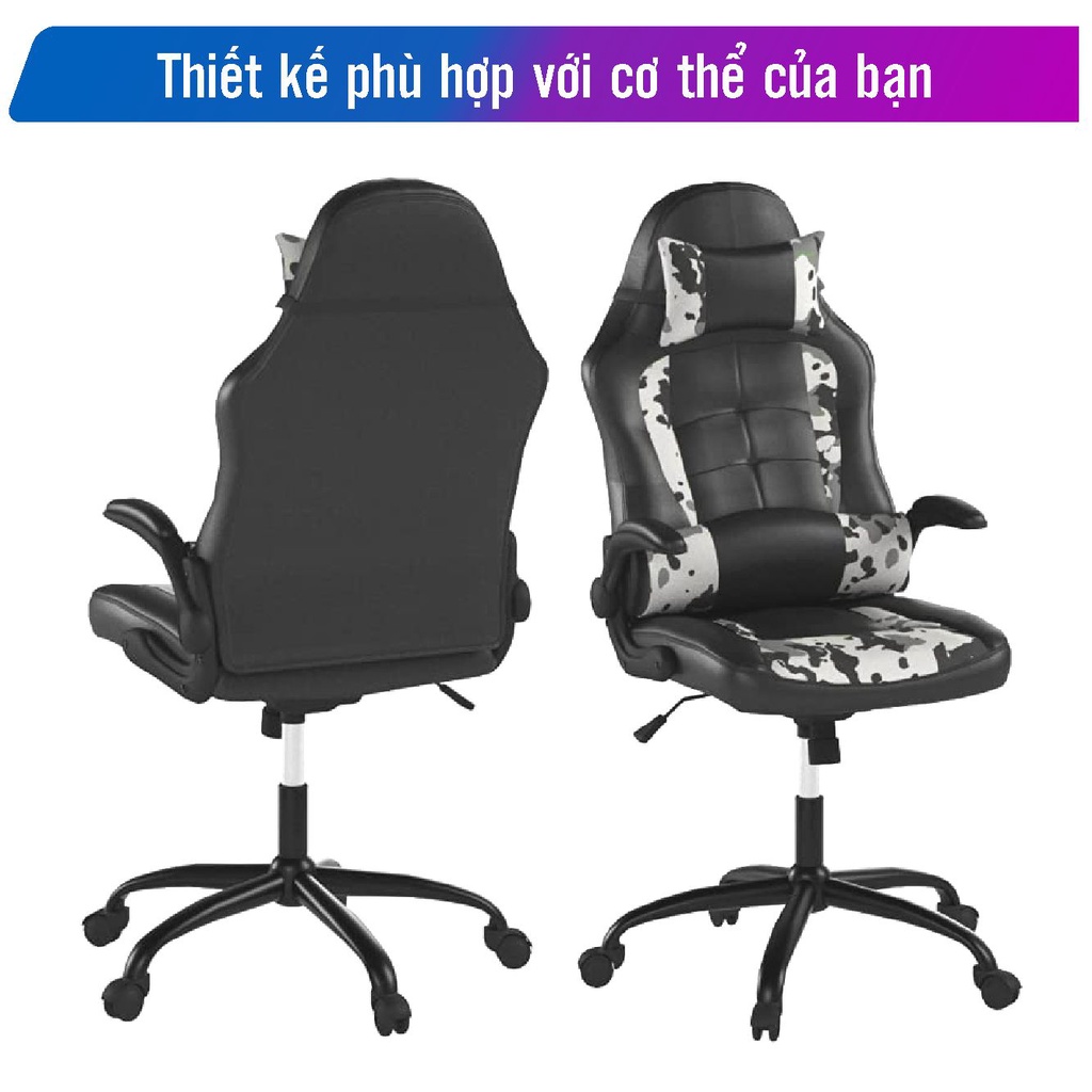 Ghế Gaming, Làm Việc, Học Tập FUFUTECH Fly, Tay Ghế Gấp Gọn, Hỗ Trợ Tư Thế Ngồi, Xoay 360 Độ, Gối Lưng Và Tựa Đầu