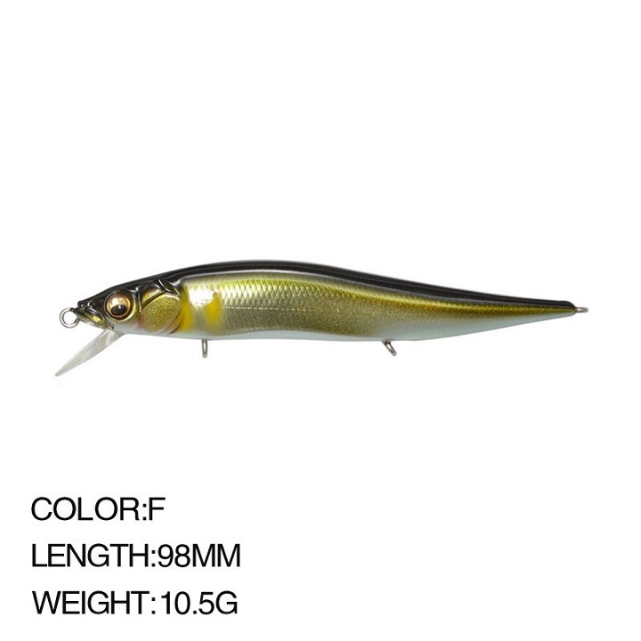 Mồi Câu Cá Giả Lure Suspend Minnow 10.5g, 98mm Chuyên Câu Cá Chẽm, Vược, Nhồng Biển