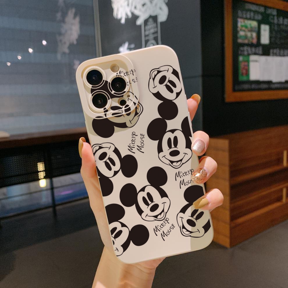 Ốp Điện Thoại Viền Vuông In Hình Mickey Ngộ Nghĩnh Cho Samsung Galaxy S22 Plus Note 20 Ultra S21 FE S20