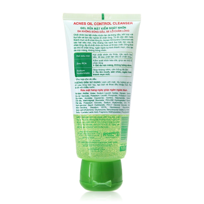 Gel Acnes Oil Control Cleanser tuýp 100g - Gel rửa mặt kiểm soát nhờn, tẩy tế bào chết