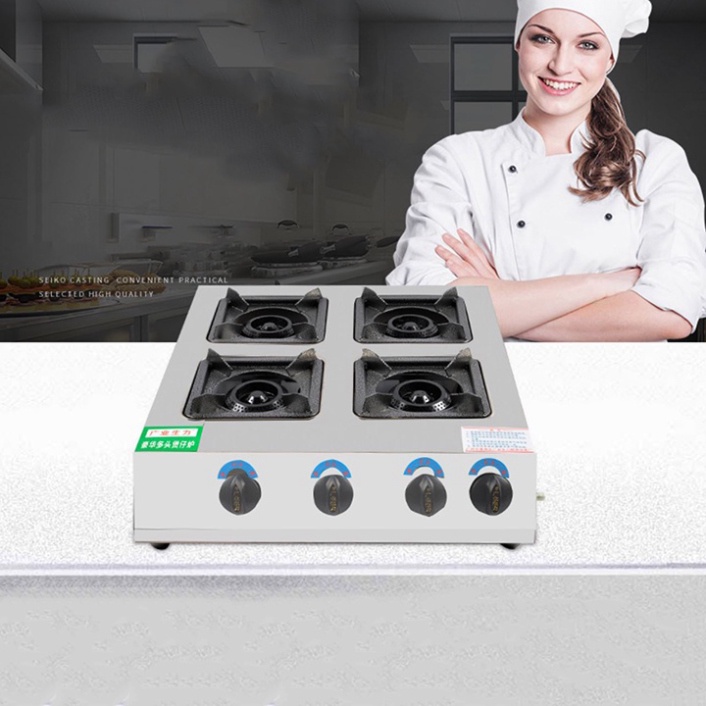 Bếp gas nấu mì cay 4 cửa 4 họng vuông