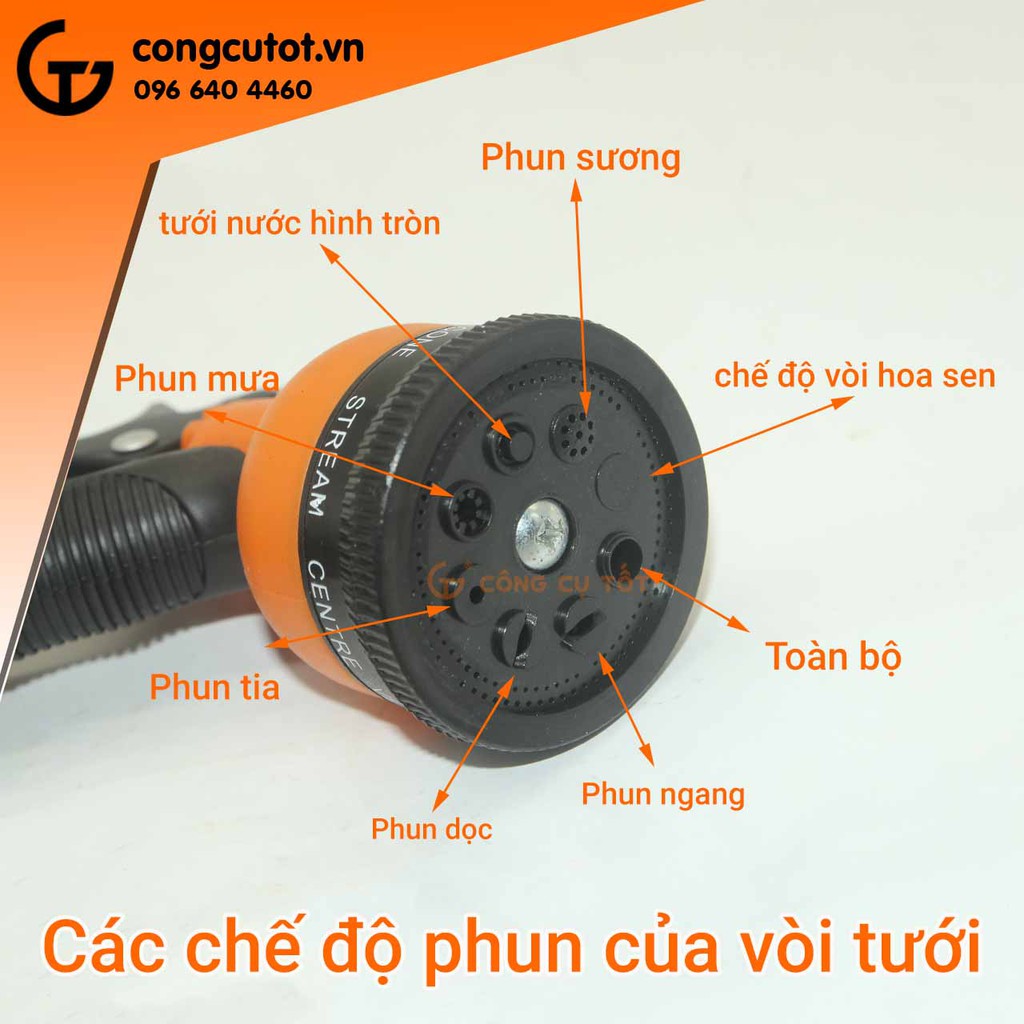 Bộ vòi tưới cây đa năng 8 chế độ