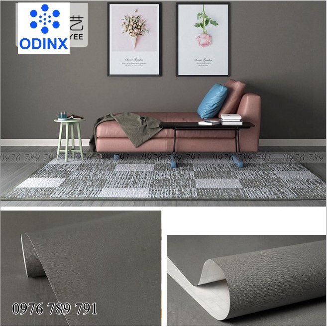 Giấy Dán Tường Phòng Ngủ Có Keo Sẵn 10m, Decal Dán Tường Trơn 1 Màu Vân Nhám ODINX