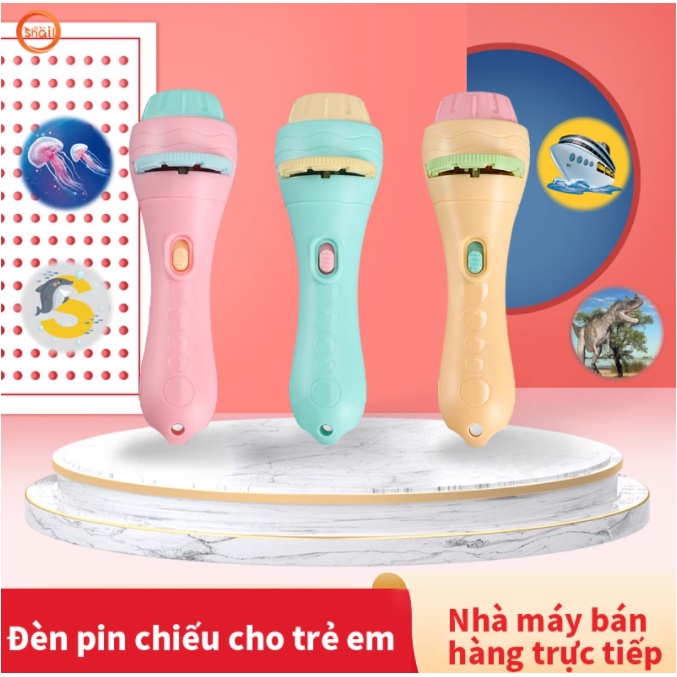 PVN31308 Đèn pin chiếu hình cho bé(Luôn sẵn) 24 hình động vật ngộ nghĩnh, đồ chơi trí tuệ cho trẻ vui chơi khám phá T888