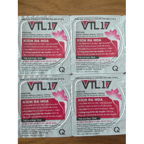 Phân Bón Vi Lượng VTL17 Kích Ra Hoa Có Chất Điều Hoà Sinh Trưởng VTL