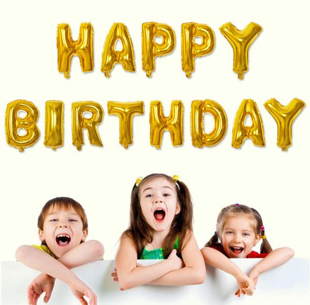 Bong Bóng Sinh Nhật Chữ Happy Birthday Cho Bé Yêu