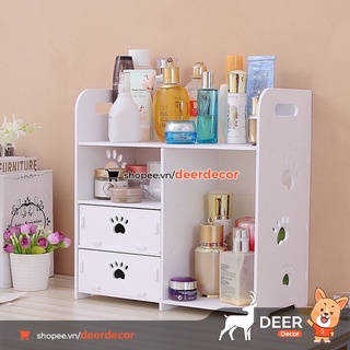 Tủ để bàn trang điểm 2 ngăn kéo họa tiết chân chó - deer decor