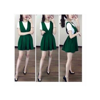 Set  váy yếm và áo cotton