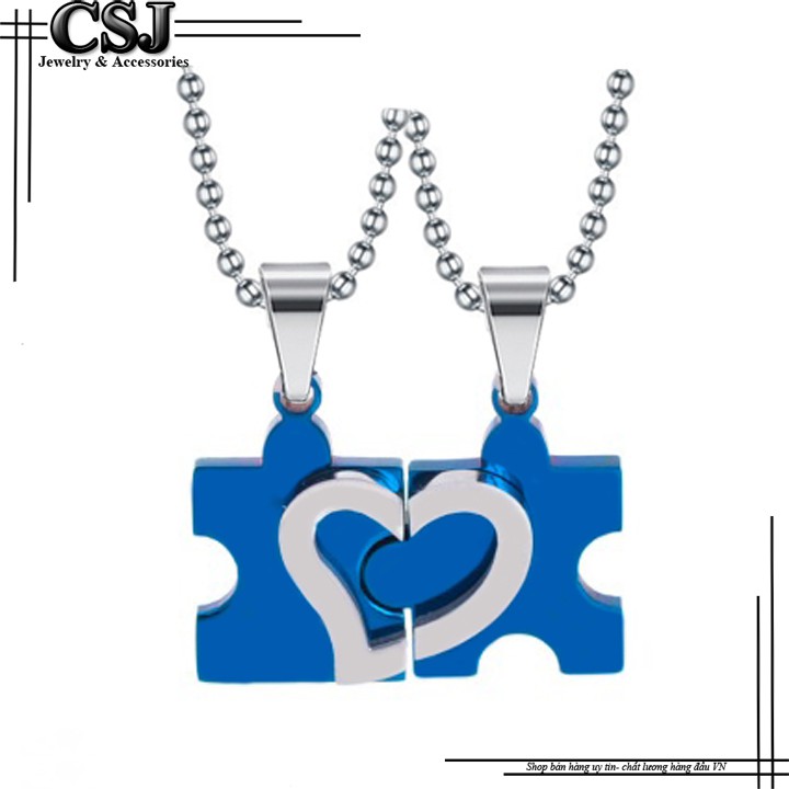 DÂY CHUYỀN CẶP INOX MẢNH GHÉP TRÁI TIM MC116 - siêu đẹp chuẩn thời trang