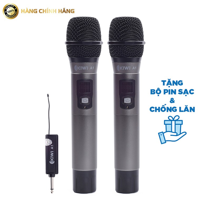 Micro không dây Kiwi A1 CHÍNH HÃNG tặng kèm bộ pin sạc và chống lăn mic