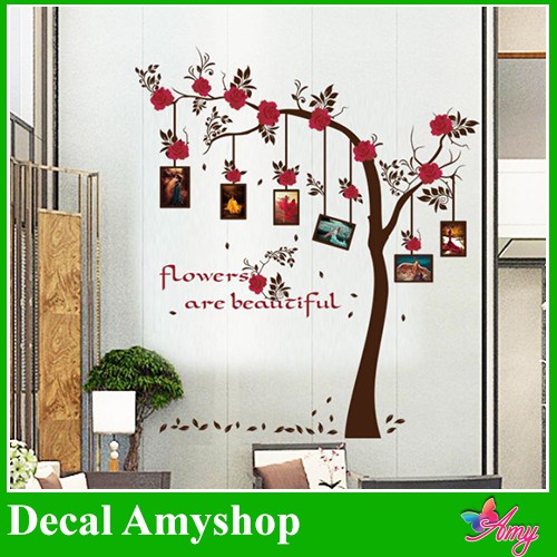 Decal dán tường ⚡ FREESHIP ⚡ Cây treo ảnh 10 - MSP: DCX045