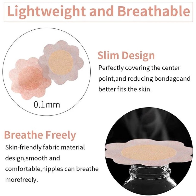 Miếng Dán Nâng Ngực Tự Dính Thoáng Khí Hình Hoa Dùng 1 Lần Cho Nữ