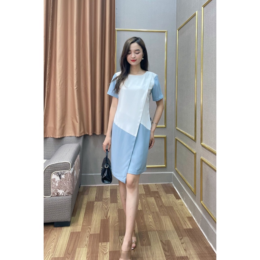 Đầm dáng suông SEFA phối cách điệu STF3022