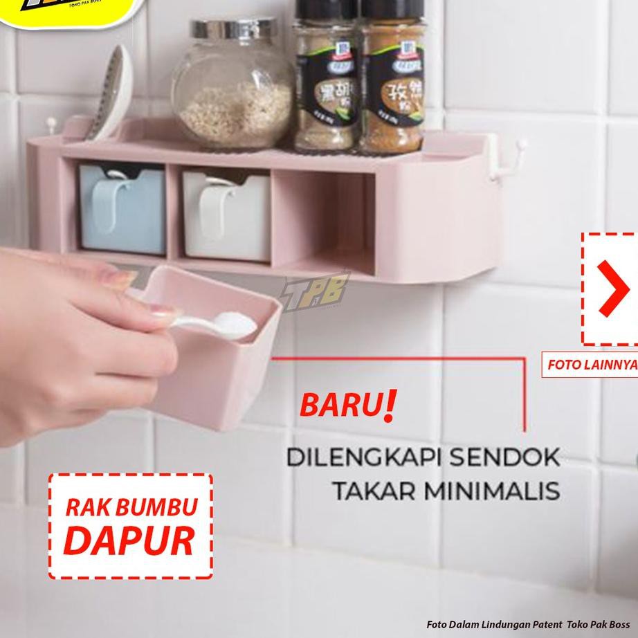 Kệ Đựng Gia Vị Gắn Tường Kèm Hộp Đựng Muỗng Tiện Dụng Cho Nhà Bếp | BigBuy360 - bigbuy360.vn