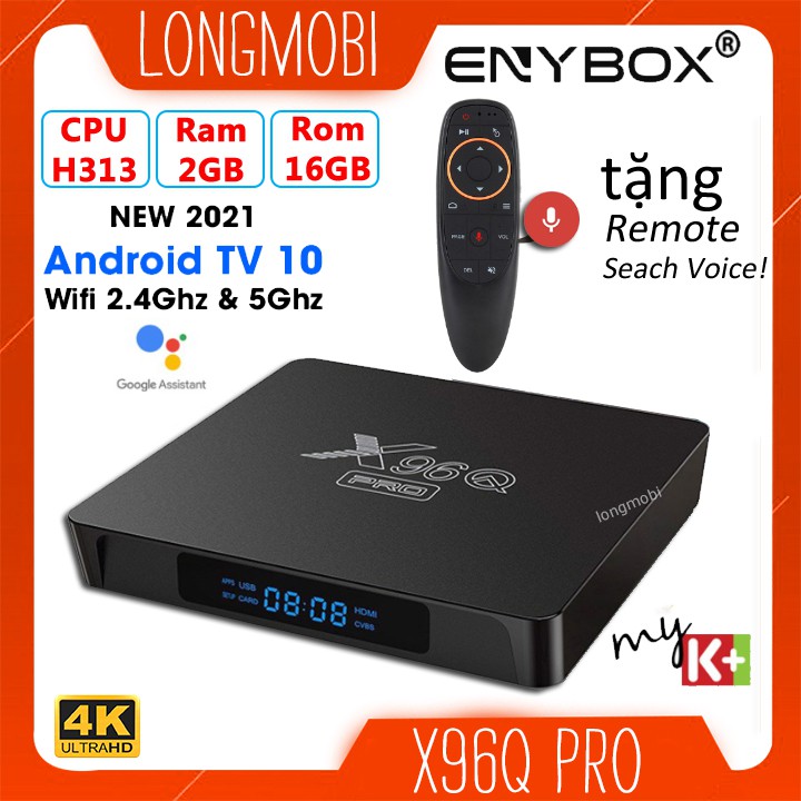 Enybox X96Q Pro Chip H313 Ram 2GB Android 10 Wifi 2 Băng Tần 2.4G, 5G