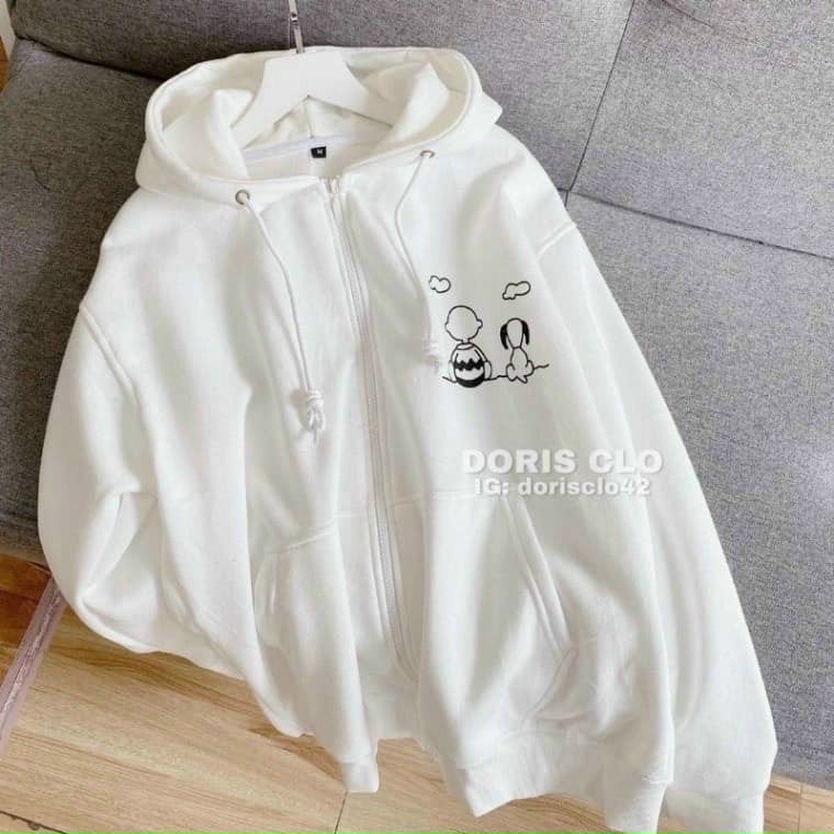 Áo khoác nam nữ Hoodie nỉ trơn Basic in 5D form rộng tay bồng khóa kéo có mũ Ulzzang giá rẻ couple màu đen, trắng K064 | BigBuy360 - bigbuy360.vn