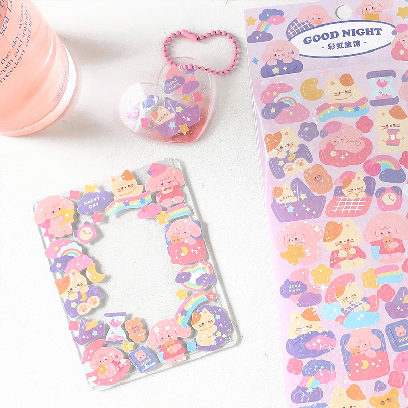 1 Tấm Sticker Dán Tường Hình Động Vật Dễ Thương