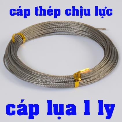 100m Dây cáp thép chịu lực 1 ly tặng kèm 1 chiếc tăng đơ