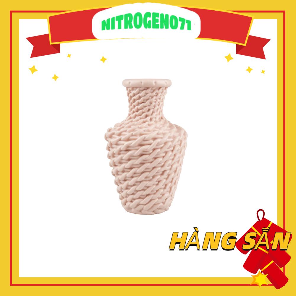 Nitrogen071 Vase Flower Nordic Style Plastic Decoration Imitation Rattan Dried Wet Container