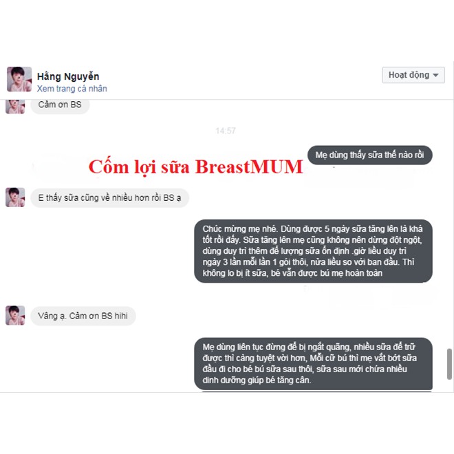 Cốm lợi sữa BreastMum – Sữa về tràn trề sau 3-5 ngày - Tăng cường số lượng và chất lượng sữa mẹ