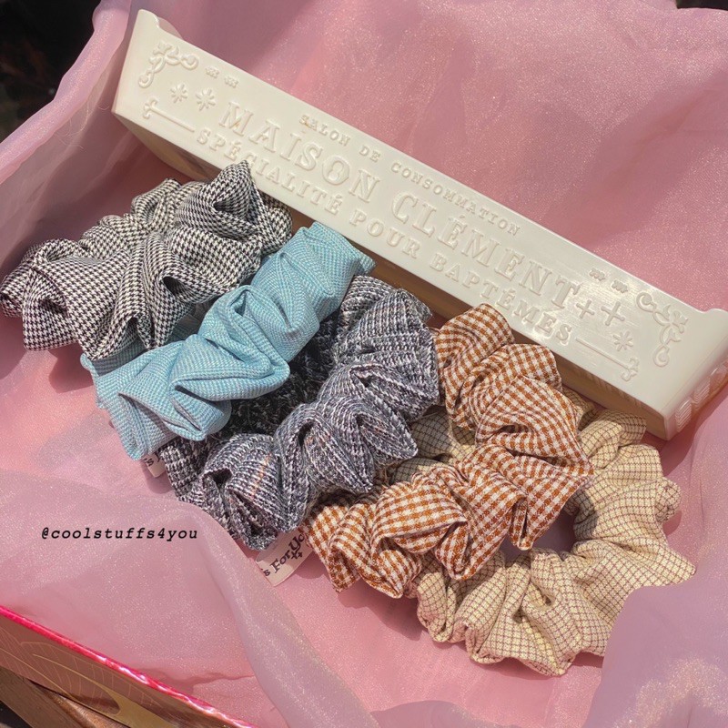 Đồ buộc tóc scrunchies hoạ tiết sọc vải dày dặn✨