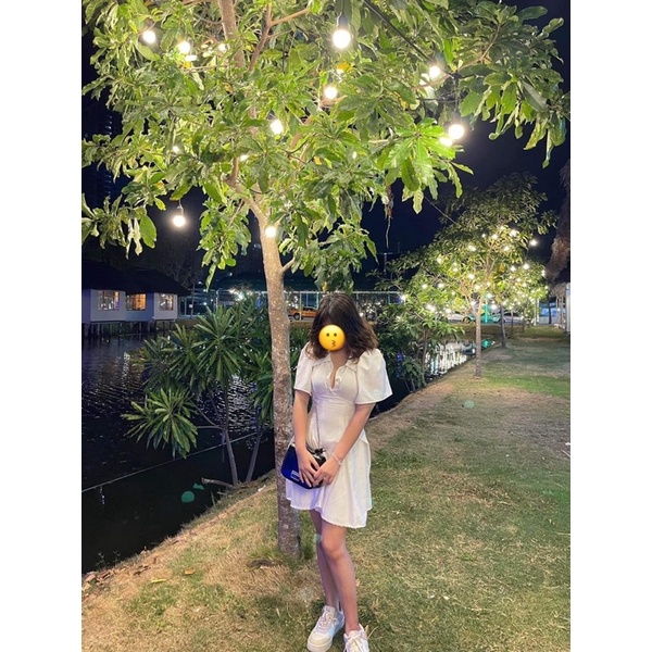 Đ14-Đầm sơmi trắng cut lưng