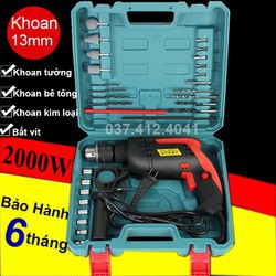 [TẶNG BỘ 29 PHỤ KIỆN] Máy khoan đa năng công suất 2000W - Siết bulong - Bắt vít - Máy Mài - Bộ khoan tường 2000W 5.0