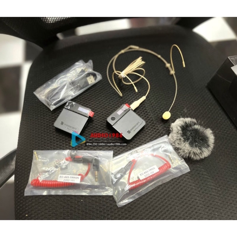 Micro không dây Đeo tai màu da hạt gạo Relacart Mipassport Mi1 Mi2 2.4G Micro Không Dây Di Động kết nối amply loa kéo