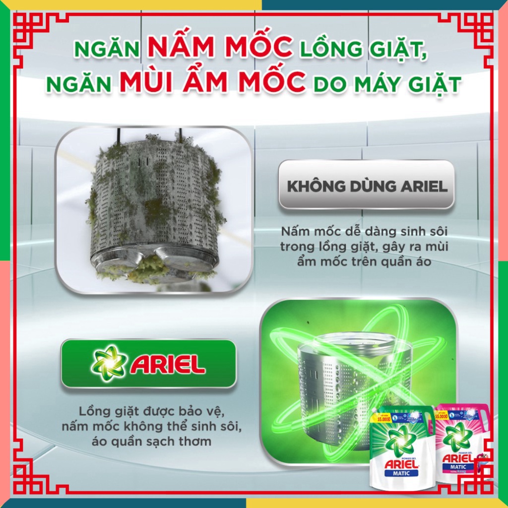 Combo 2 túi nước giặt Ariel Matic 2.1kg - 2.3kg ( Đại lý Ngọc Toản)