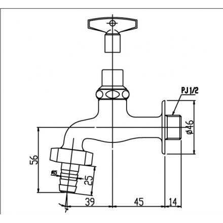 Vòi Rửa Nước Lạnh Inax LF-15G-13 Gắn Tường