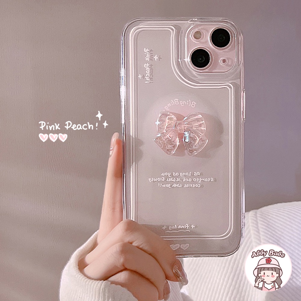 Ốp Điện Thoại TPU Mềm Trong Suốt Chống Sốc In Chữ Thắt Nơ Cho IP 13 12 11 Pro Max X XS XR 8 7 Plus