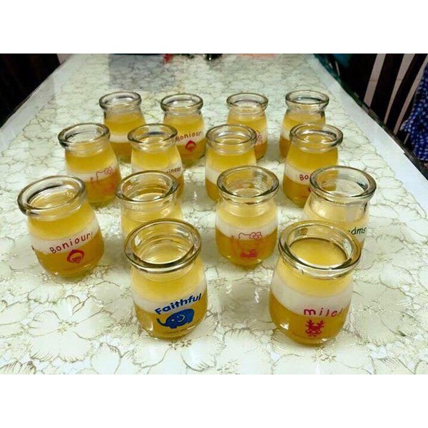 Bộ 12 hũ thủy tinh làm sữa chua in hình | BigBuy360 - bigbuy360.vn