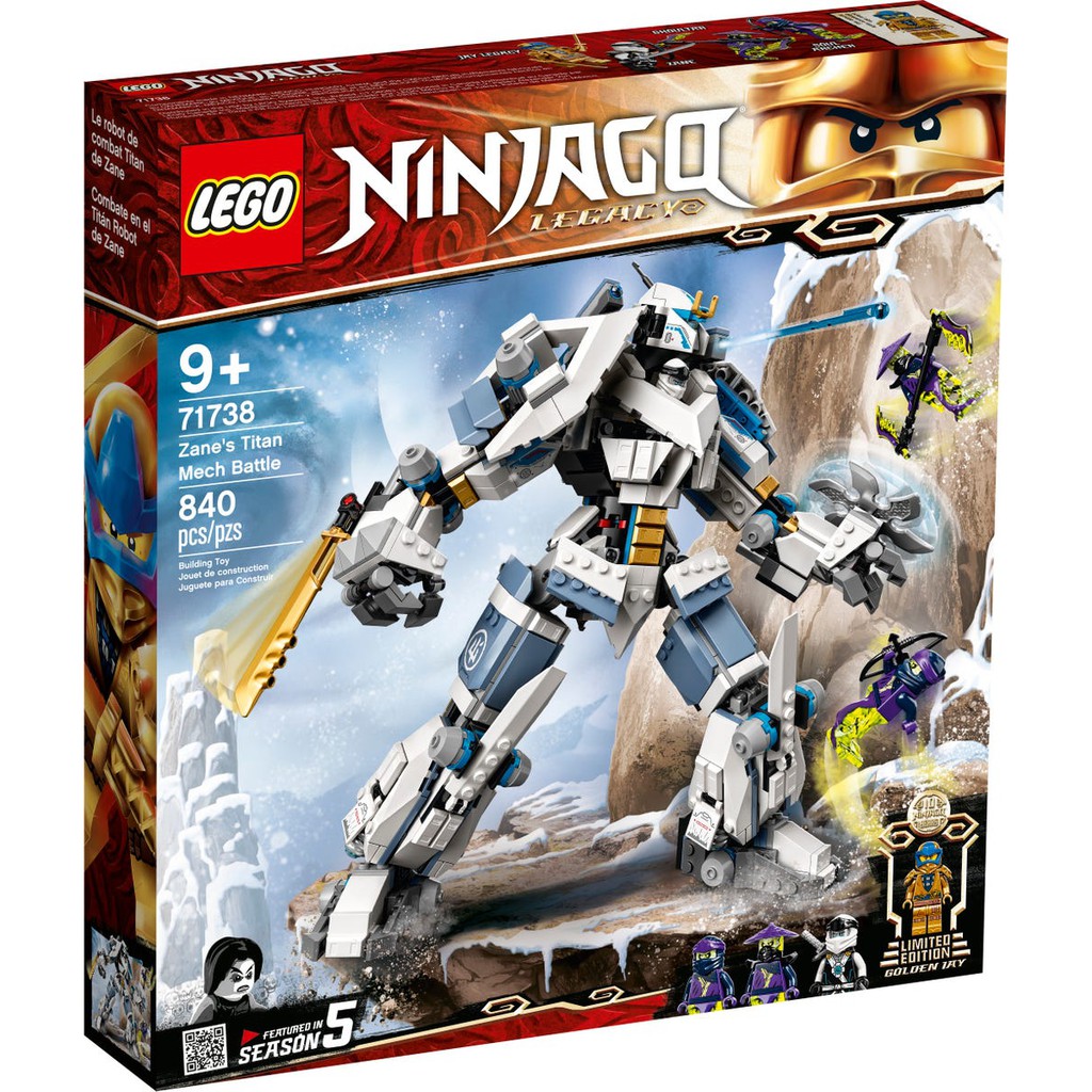 [HÀNG ĐẶT 2-4 TUẦN] LEGO NINJAGO 71738 Zane's Titan Mech Battle