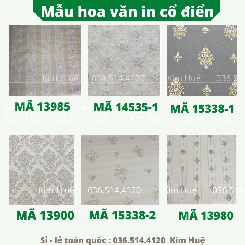 Giấy dán tường hoa văn đẹp sang trọng chống thấm nước, decal dán tường 3D cao cấp dán phòng ngủ, phòng khách đẹp giá rẻ